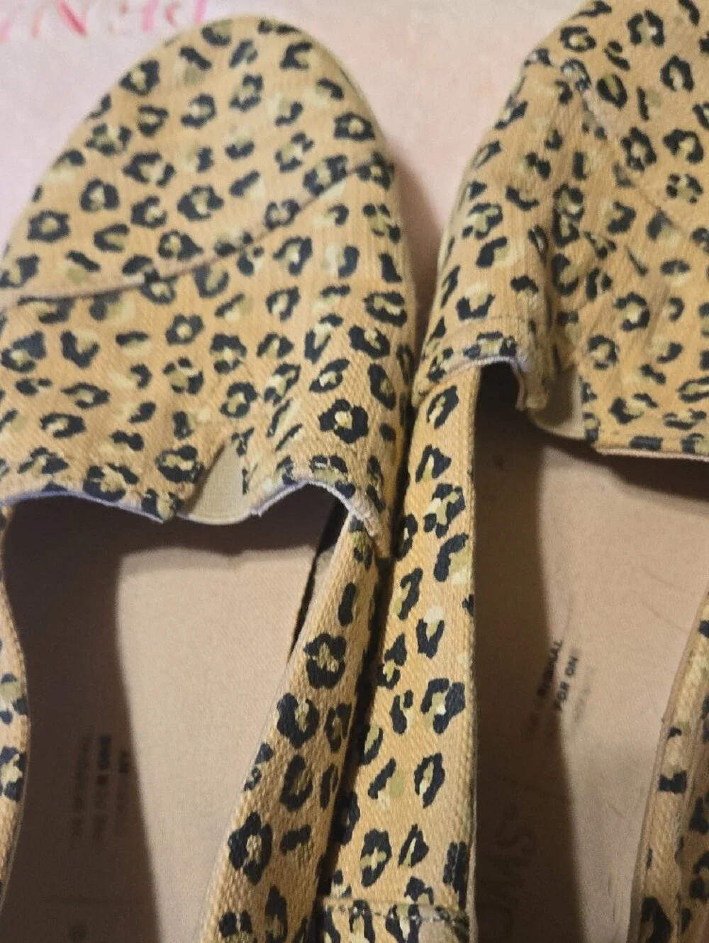 Toms Leopard Print Slip-On Flats - Tan & Black